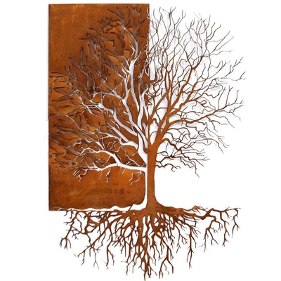 Living Room Decoration Tree Of Life Wall Metal Art Corten Steel Wall Decor