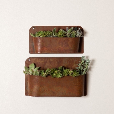 Laser Cut Metal Wall Art Corten Steel Wall Hanging Planter For Garden Ornaments