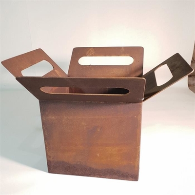 Natural Rusty Color Smart Corten Steel Flower Planters Pot With Drain Holes