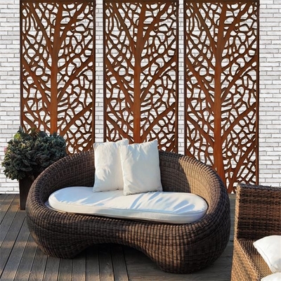 Garden And Home Metal Wall Art Rusty Corten Steel Privacy Screen Panel