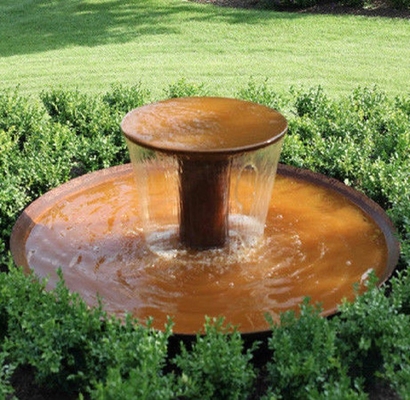 Decoration Large Corten Steel Water Bowl For Garden Water Feature