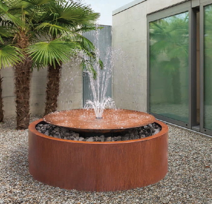 Decoration Large Corten Steel Water Bowl For Garden Water Feature