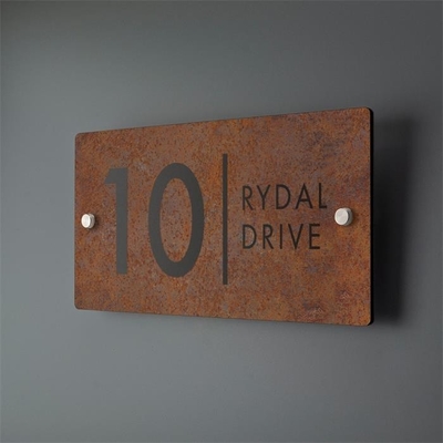 Decoration Room Multiple Sizes Available Rusty Corten House Number Sign