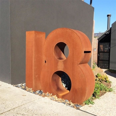 Contemporary Decoration Letter Number Design Corten Steel Metal Art Sculpture