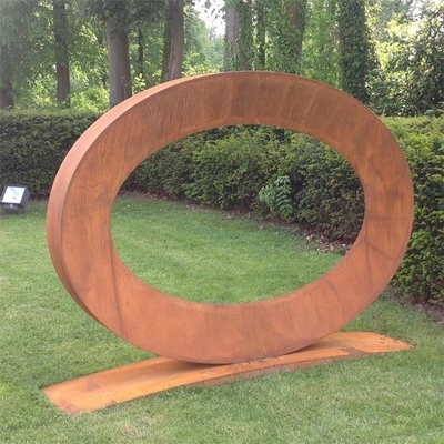 Outdoor Rustic Modern Abstract Large Ring Corten Steel Metal Art Sculpture