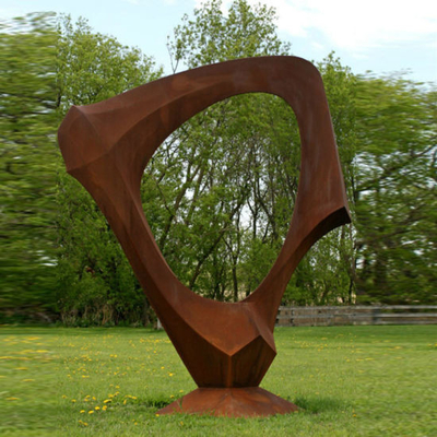 Outdoor Rustic Modern Abstract Large Ring Corten Steel Metal Art Sculpture