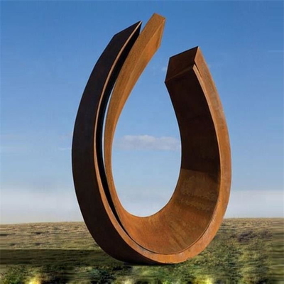 Customized Modern Metal Ring Statue Corten Steel Abstract Outdoor Sculpture
