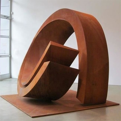 Customized Modern Metal Ring Statue Corten Steel Abstract Outdoor Sculpture