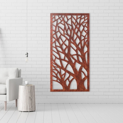 Home And Garden Decoration Metal Wall Art Corten Steel Laser Cut Screen Panel