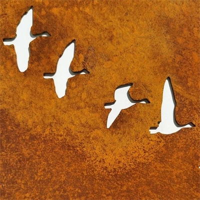 Industrial Home Decoration Geese Metal Wall Corten Steel Metal Birds Wall Art