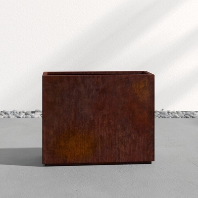 Modern Design Tall Trough Rust Corten Span Metal Rectangular Flower Planter