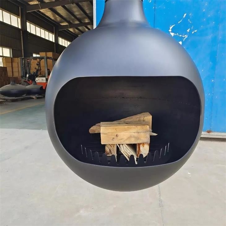 Ceiling Mounted Real Fire Hanging Suspended Stove Wood Burning Steel