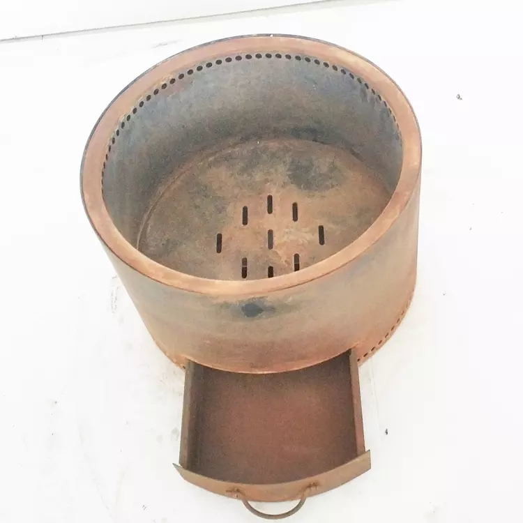 Wood Burning Double Layer Bonfire Stove Cylindrical Corten Steel