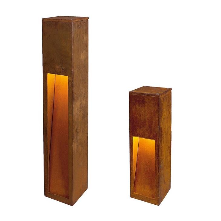 Decoration Outdoor Lighting Fixture Corten Steel Rust Color Bollard Lights