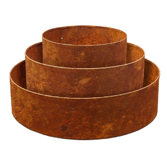 Tree Ring With Folded Top Edge Garden Decorative Rusty Corten Steel Garden