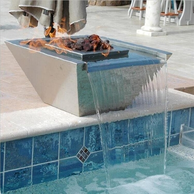 Decorative Stainless Steel Gas Fire Bowl Water Fountain For Swimming Pool