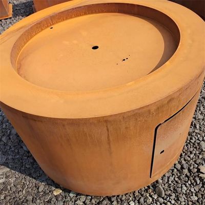 Corten Steel Round Fire Pit Table 95cm Portable Freestanding Gas Propane
