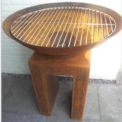 Modern Cooking Charcoal Barbecue Grill Corten Steel Outdoor Fire Bowl BBQ