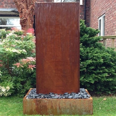 Garden Corten Steel Vertical Wall Water Feature Fountain With LED Lights