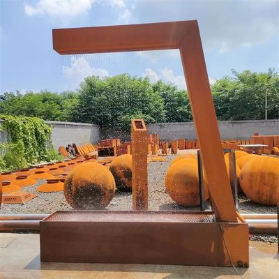 Corten Steel Rain Curtain Waterfall Decorative Outdoor Waterscape
