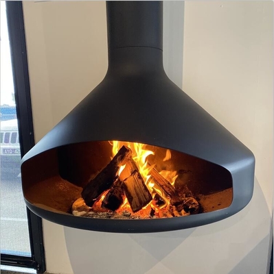 800mm Europe Style Wood Burning Steel Stoves Wall Mounted Hanging Fireplaces