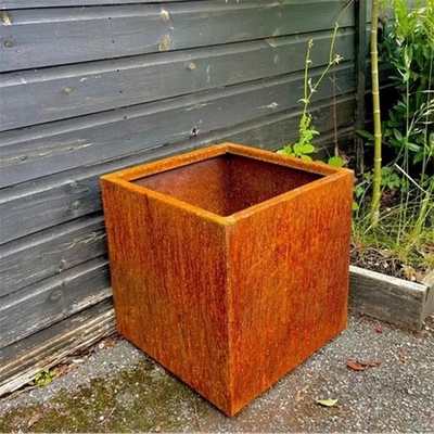 Customized Garden Rusty Modular Planters Box Corten Steel Flower Pot