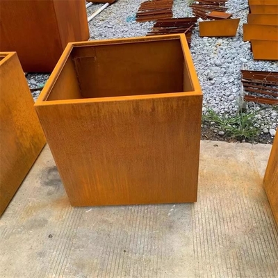 Customized Garden Rusty Modular Planters Box Corten Steel Flower Pot