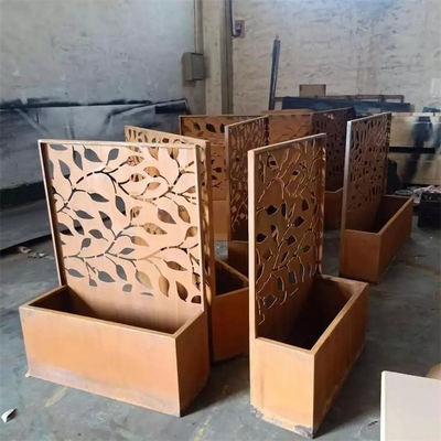 Modern Design Metal Decorative Trellis Corten Steel Trough Planter Box