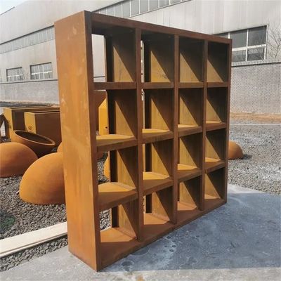 Modern Prerusted Corten Steel Log Holder Storage For Fireplace