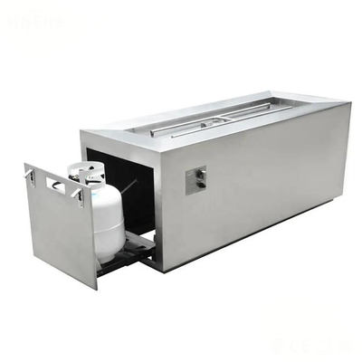 Multi-Function Outdoor Rectangular 304 Stainless Steel Fire Pit Table For Backyard
