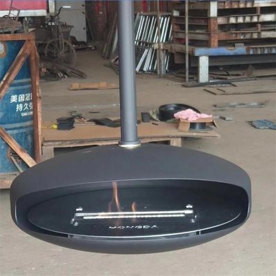 Bioethanol fireplace Modern Black Roof Mounted Cocoon Hanging Suspended Ethanol