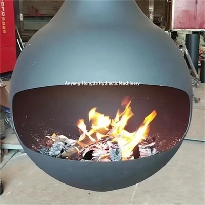 900mm Luxury Morden Black Rotating Spherical Suspended Wood Burning Fireplace