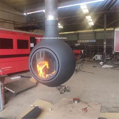 Contemporary Indoor Heaters Orb Rotating Suspended Wood Burning Fireplace