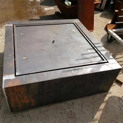 800mm Powder Coated Metal Square Garden Fountains Steel Water Table Feature