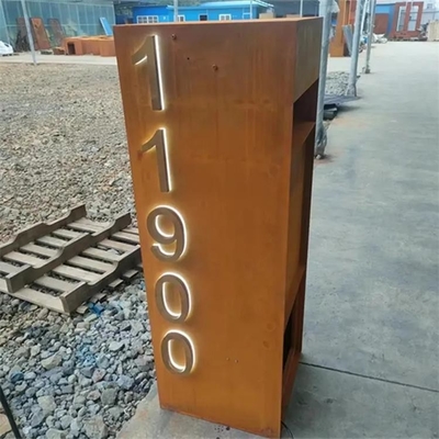 Home Decoration Corten Steel Post Box Outside Freestanding Metal Letterboxes