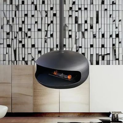 Large 600mm diameter round carbon steel suspended real fire stove heating fireplace rotated wood burner