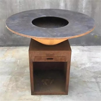 Home Camping Corten Steel Wood Burning Metal Outdoor Bbq Table Fire Pit