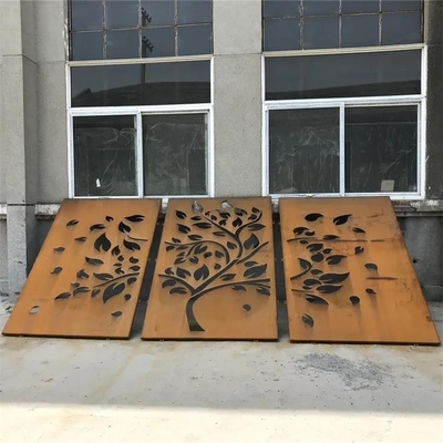 Metal Garden Room Dividers Corten Steel Laser Cut Privacy Screen For Backyard