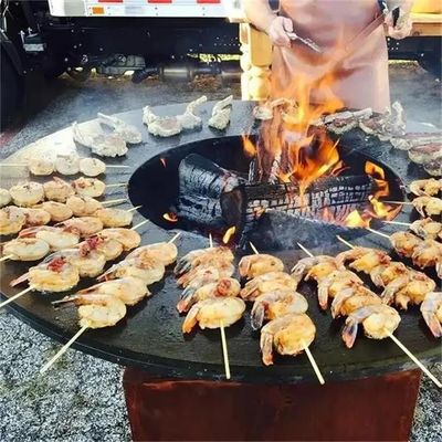 Corten Steel Fire Pit BBQ Barbecue Grills For Outdoor Cooking