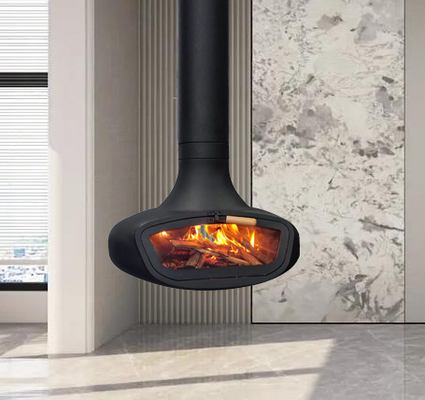 indoor contemporary indoor fireplace carbon steel wood burning stove rotating spherical