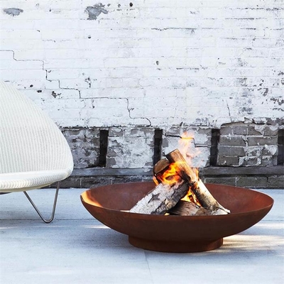 Multifunction Wood Burning 80cm Corten Steel Fire Pit And Water Bowl