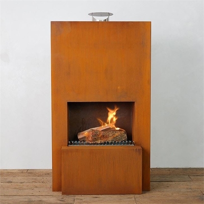 Moder Desiagn Rectangular Heavy Duty Pinacate Corten Metal Outdoor Fireplace