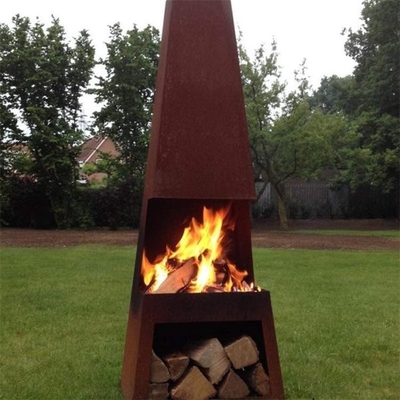 Contemporary Designed Outdoor Fireplace Large Corten Steel Chiminea