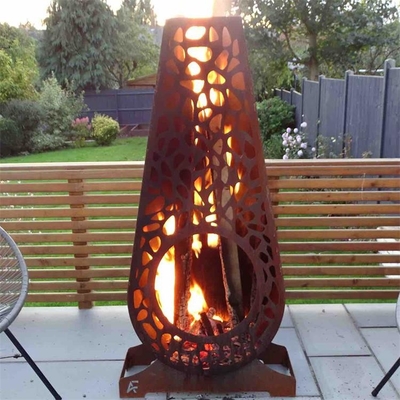 Laser Cutting Decorative Garden Metal Fireplace Corten Steel Chiminea Firepit
