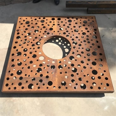 Customized Rusted Metal Corten Steel Tree Grating For Garden Decorative