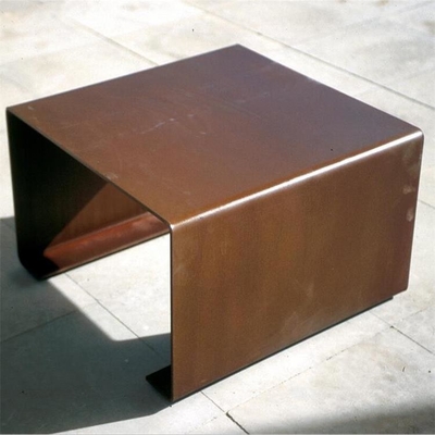 Height 40cm Outdoor Rusty Red Corten Steel Park Bench With Optinal Stool