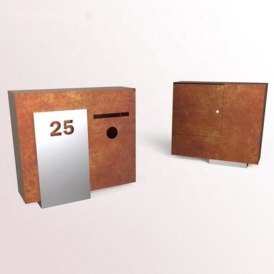 Antique Design Outdoor Waterproof Wall Mounted Post Box Corten Steel Mailbox