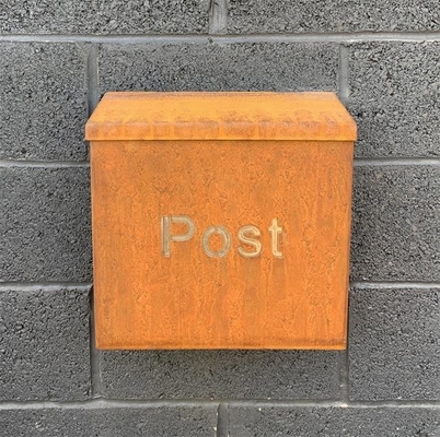 Antique Design Outdoor Waterproof Wall Mounted Post Box Corten Steel Mailbox