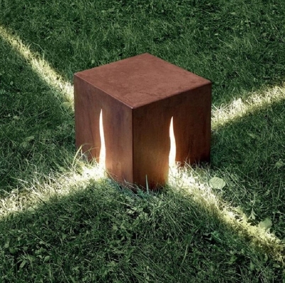 Laser Cutting Art Decoration Led Lighting Corten Steel Rusty Bollard Light