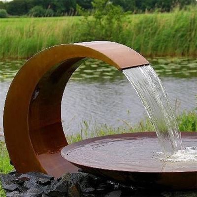 Corten Steel Water Feature Landscaping Rusty Metal Water Furniture